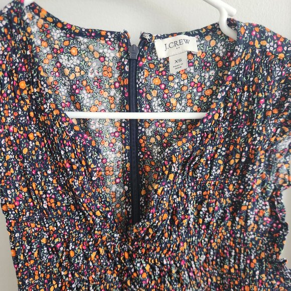 J.crew factory smocked floral midi dress xs - Picture 2 of 5